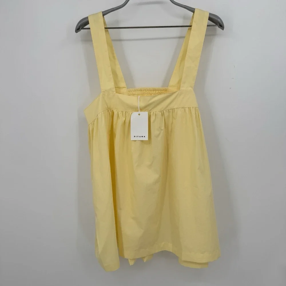 PIYAMA 2-pc Susie Pajamas Sleep Set sz M 100% Cotton Tank Top & Shorts Buttercup